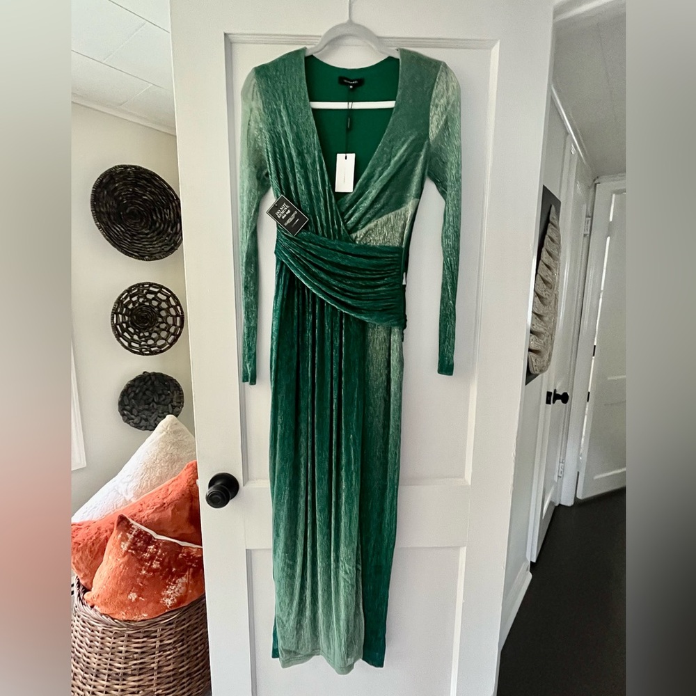 Metallic emerald green dress